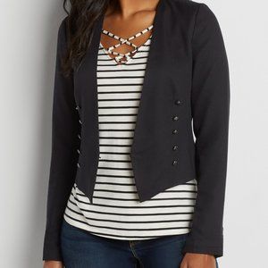 Black Maurices Cropped Military Blazer